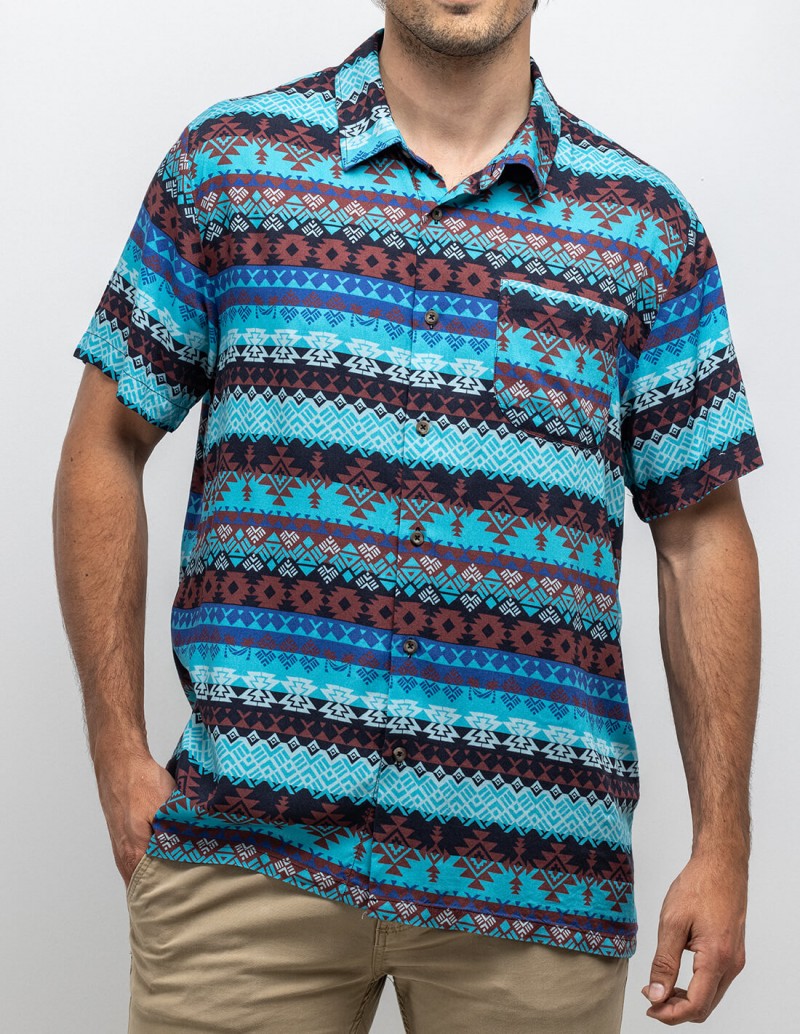 CAMISA AZTECA BLUE